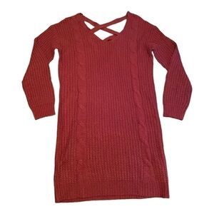STILETTO’S burgundy long sleeve sweater dress